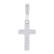 925 Sterling Silver Mens 1.2ct Moissanite Cross Religious Charm Pendant