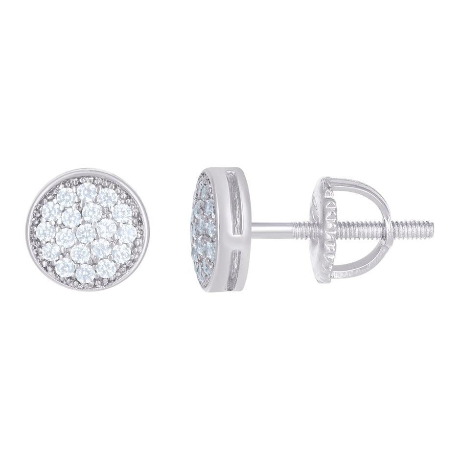 925 Sterling Silver Womens Moissanite 0.20Ct Stud Earrings 
