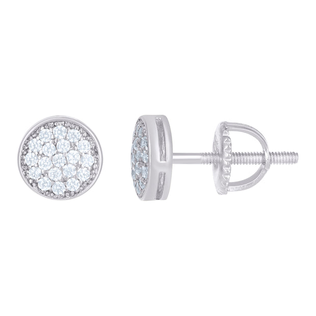 925 Sterling Silver Womens Moissanite 0.20Ct Stud Earrings 