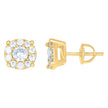 925 Sterling Silver Womens Yellow-tone 1.50ct Moissanite Fashion Stud Earrings