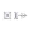 925 Sterling Silver Womens Moissanite 0.48Ct Square Stud Earrings 