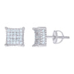 925 Sterling Silver Womens 0.78ct Moissanite Square Fashion Stud Earrings