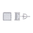 925 Sterling Silver Womens Moissanite 0.80Ct Square Stud Earrings 