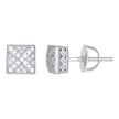 925 Sterling Silver Womens Moissanite 0.21Ct Square Stud Earrings 