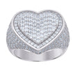 925 Sterling Silver Womens Moissanite 2.69Ct Heart Ring Size 9