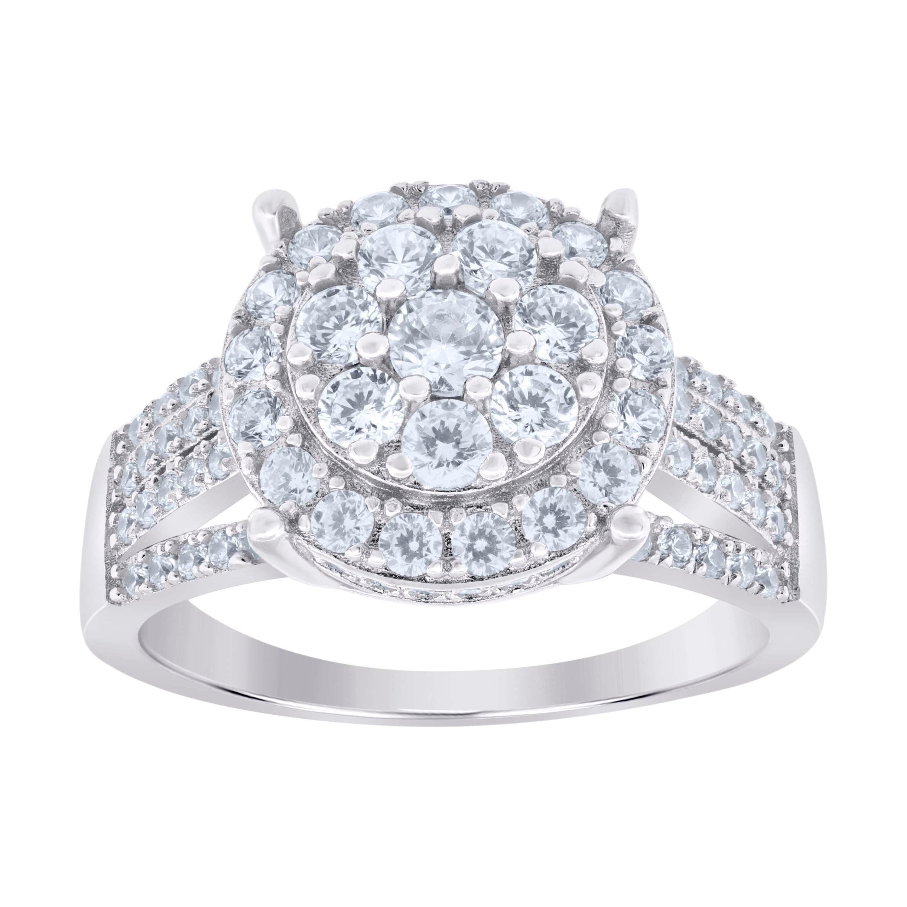 925 Sterling Silver Womens Moissanite 0.76Ct Engagement Ring Size 7 - SLV-126716
