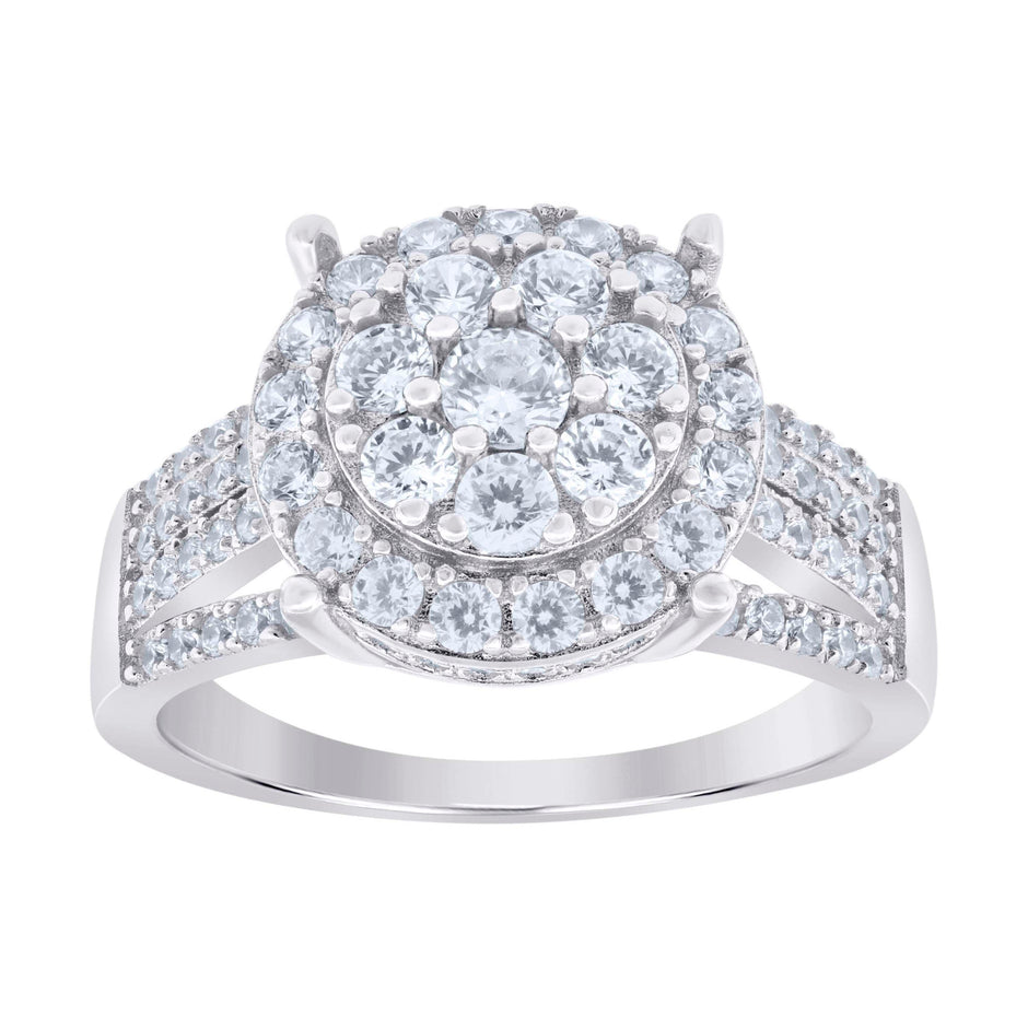 925 Sterling Silver Womens Moissanite 0.76Ct Engagement Ring Size 7 - SLV-126716