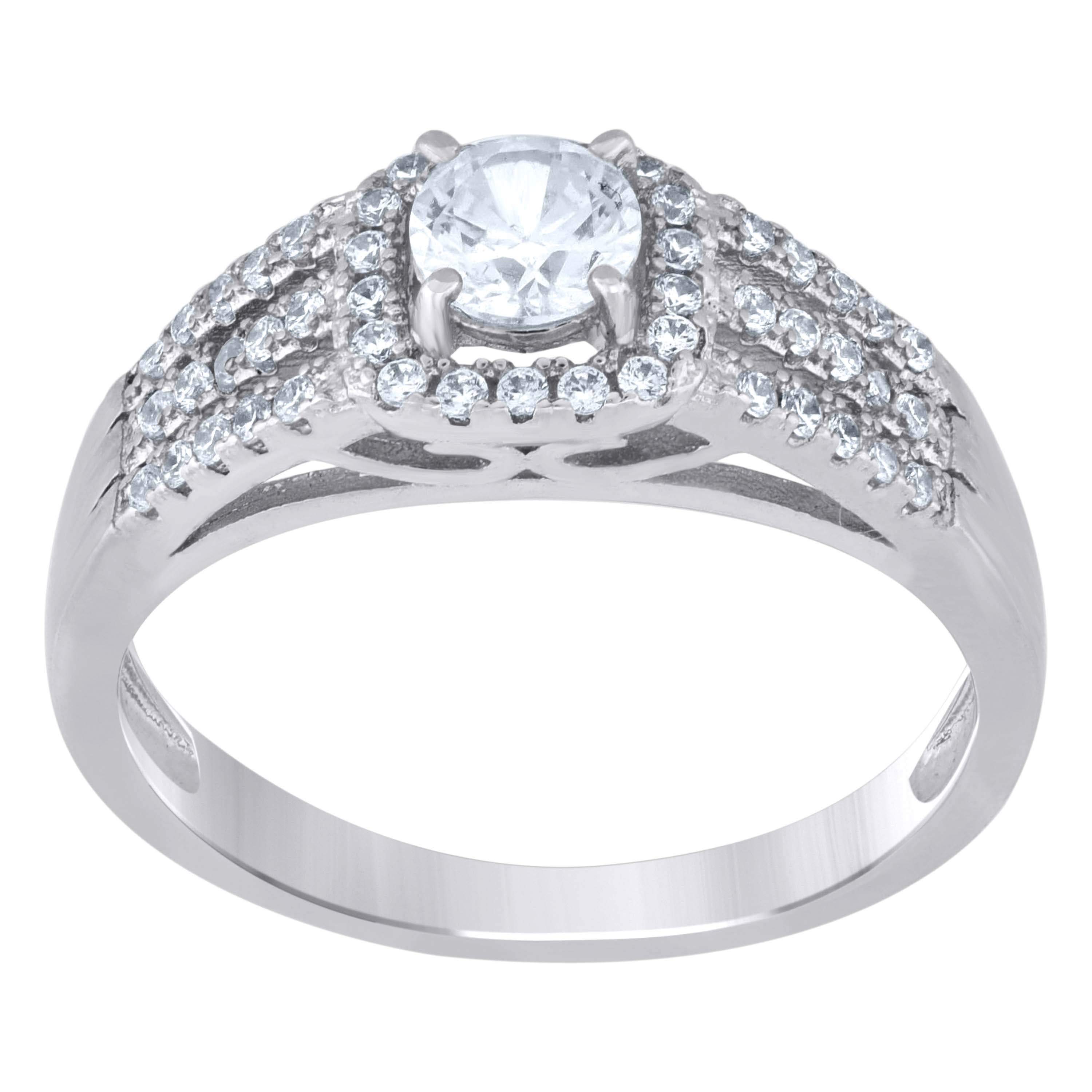 925 Sterling Silver Womens Moissanite 0.90Ct Fashion Ring Size 6