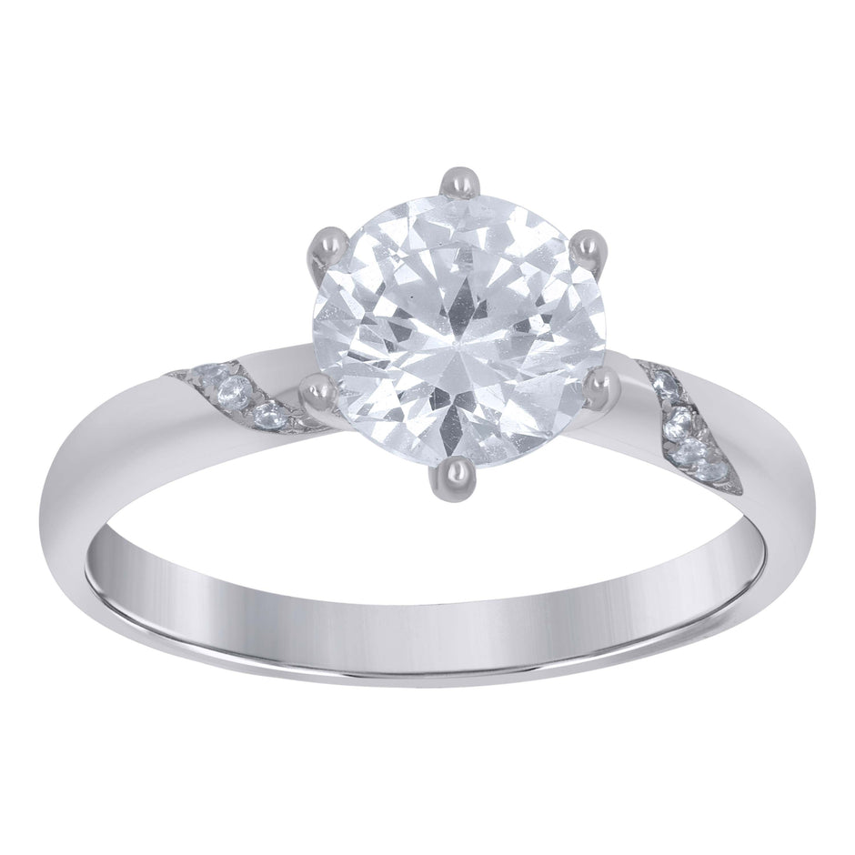 925 Sterling Silver Womens Moissanite 1.26Ct Solitaire Engagement Ring Size 7 - SLV-126736