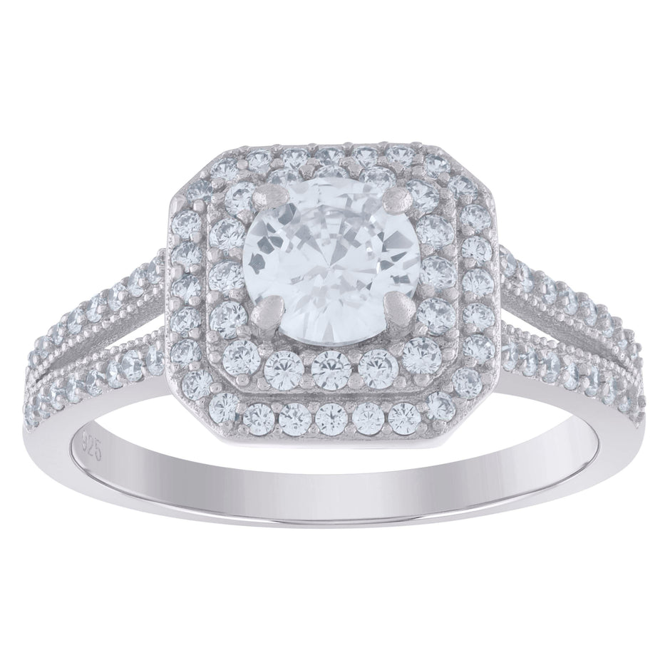 925 Sterling Silver Womens Moissanite 1.22Ct Engagement Ring Size 7 - SLV-126741