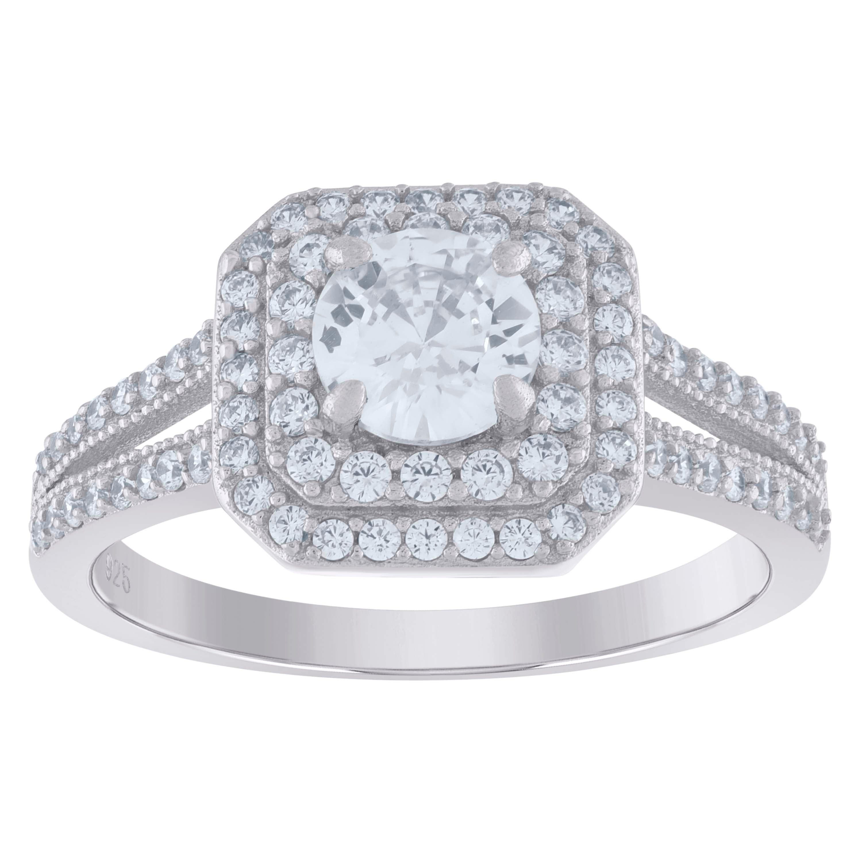 925 Sterling Silver Womens Moissanite 1.22Ct Engagement Ring Size 8 - SLV-126742