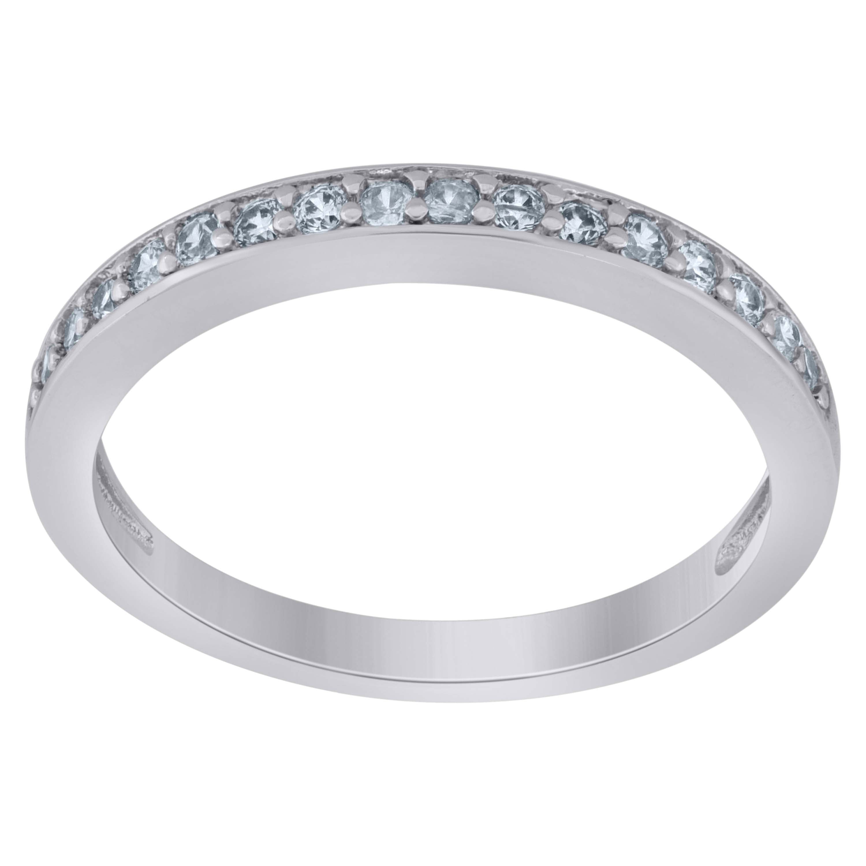 925 Sterling Silver Womens Moissanite 0.23Ct Wedding Band Ring Size 6