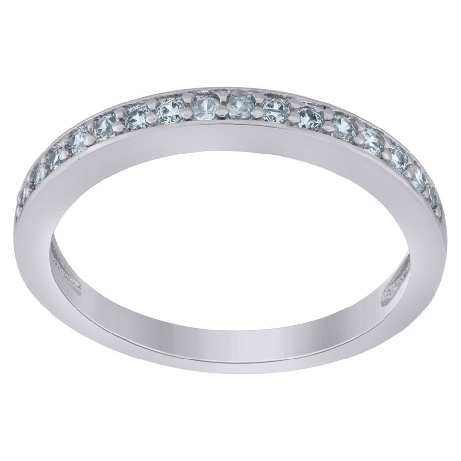 925 Sterling Silver Womens Moissanite 0.23Ct Wedding Band Ring Size 7 - SLV-126775