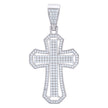 925 Sterling Silver Mens Moissanite 1.20ct Cross Religious Pendant