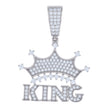 925 Sterling Silver Mens Moissanite 1.03ct KING Talking Fashion Pendant