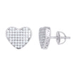 925 Sterling Silver Womens Moissanite 0.54ct Heart Stud Earrings 
