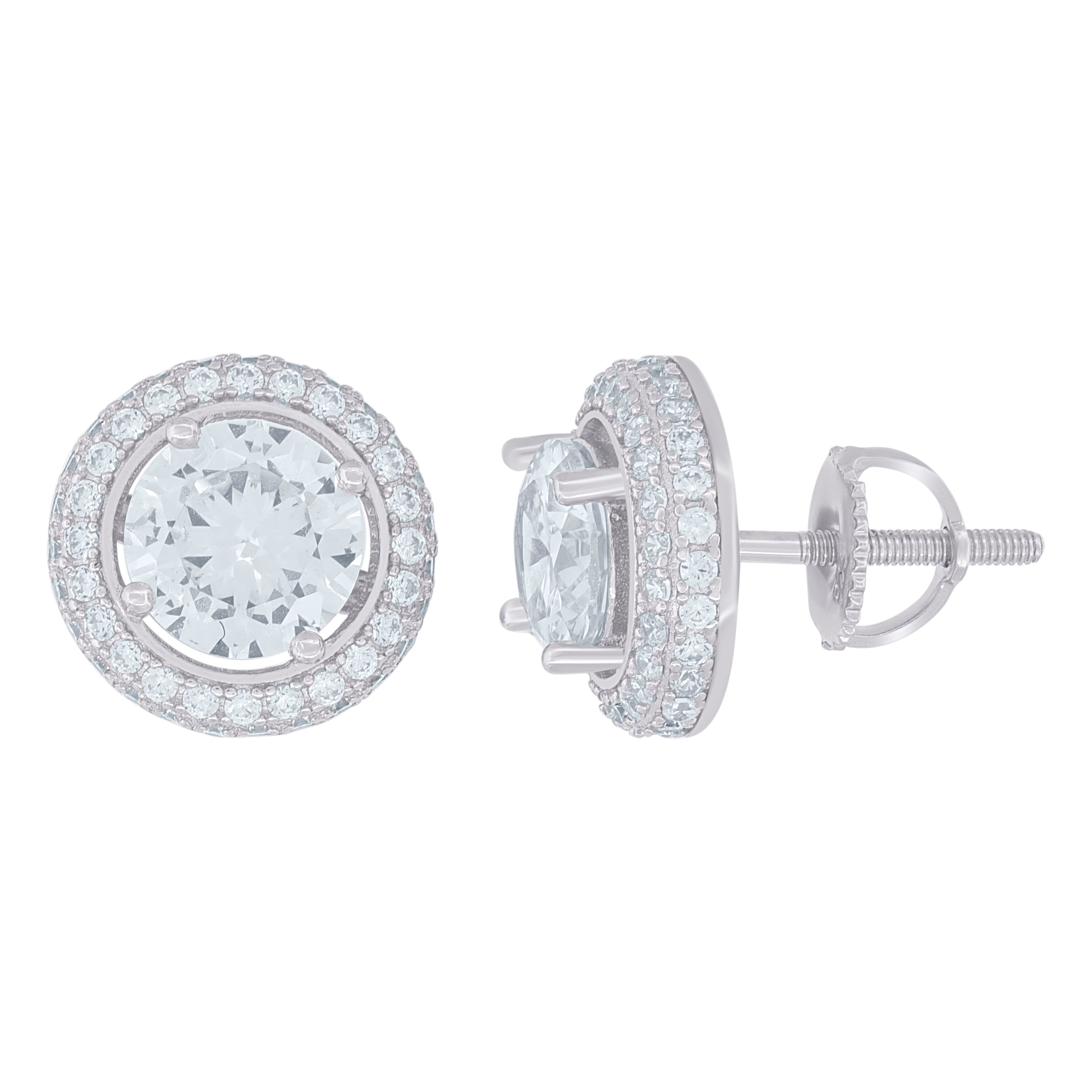 925 Sterling Silver Womens Moissanite 2.48Ct Stud Earrings 