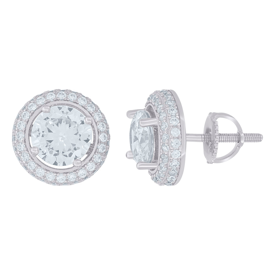 925 Sterling Silver Womens Moissanite 2.48Ct Stud Earrings 