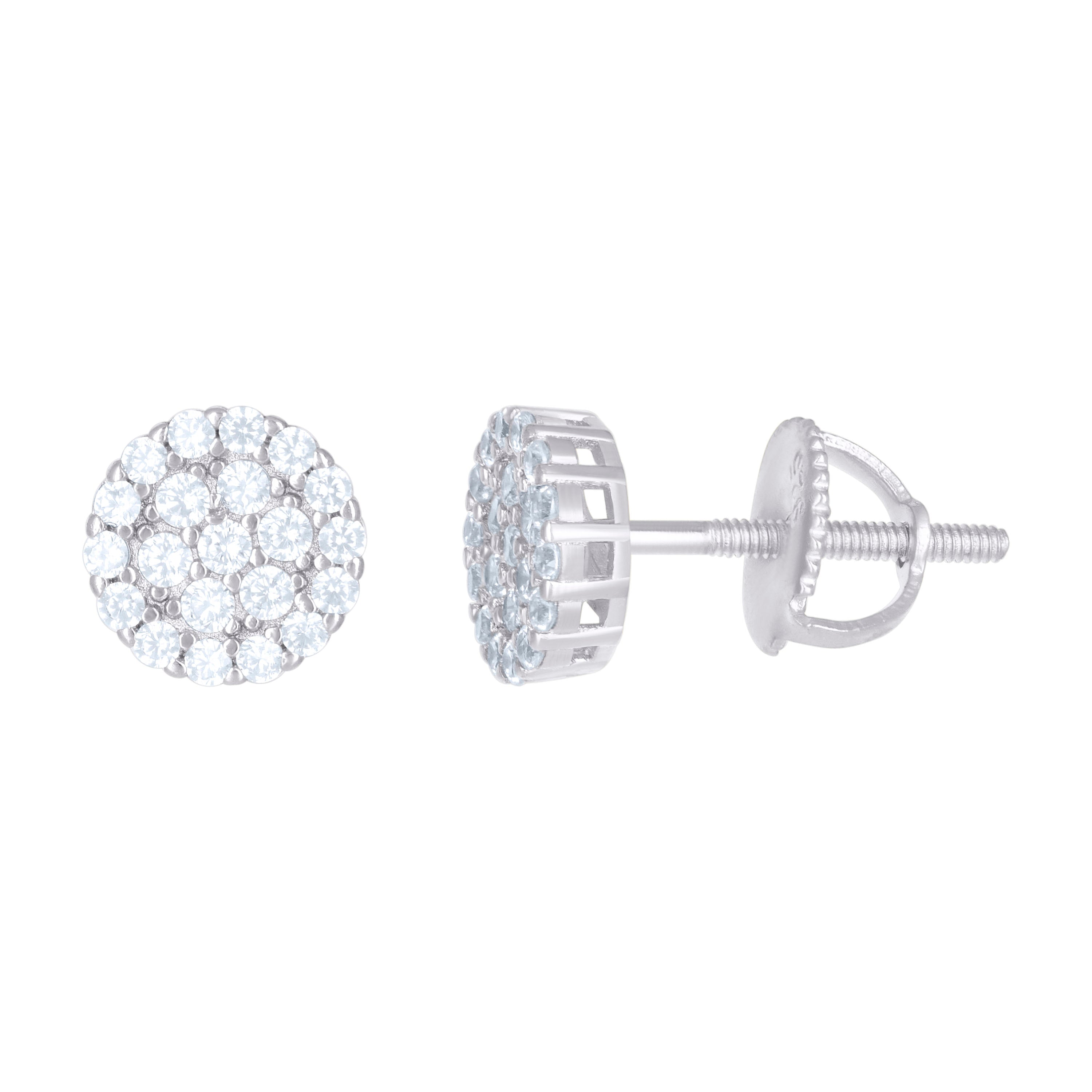 925 Sterling Silver Womens Moissanite 0.53Ct Stud Earrings 