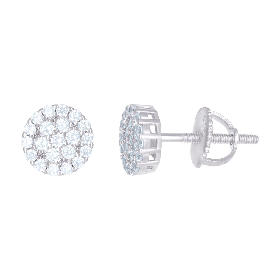 925 Sterling Silver Womens Moissanite 0.53Ct Stud Earrings 