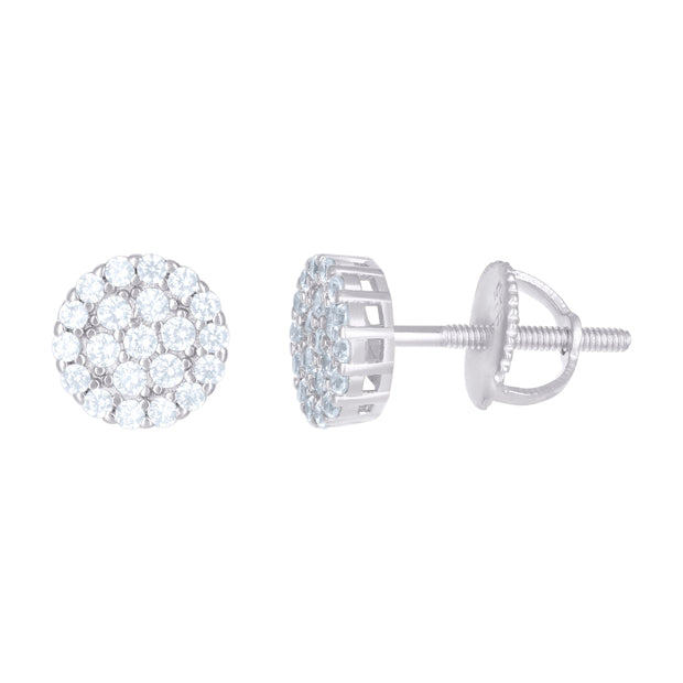 925 Sterling Silver Womens Moissanite 0.53Ct Stud Earrings 