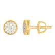 925 Sterling Silver Womens Yellow-tone 0.20ct Moissanite Fashion Stud Earrings