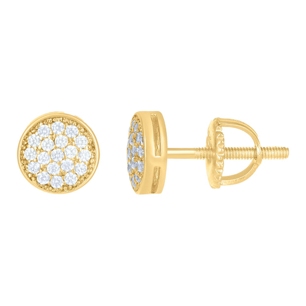 925 Sterling Silver Womens Yellow-tone 0.20ct Moissanite Fashion Stud Earrings