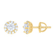 925 Sterling Silver Womens Yellow-tone 1.29ct Moissanite Fashion Stud Earrings
