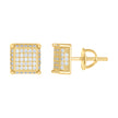 925 Sterling Silver Womens Yellow-tone 0.8ct Moissanite Square Fashion Stud Earrings