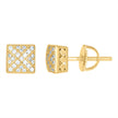 925 Sterling Silver Womens Yellow-tone 0.21ct Moissanite Square Fashion Stud Earrings