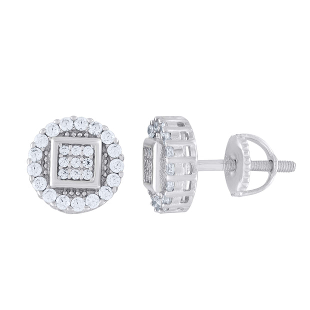 925 Sterling Silver Womens Moissanite 0.84Ct Stud Earrings 