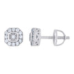 925 Sterling Silver Womens 0.20ct Moissanite 6.6mm Octagon Fashion Stud Earrings Screw Back