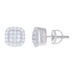 925 Sterling Silver Womens Moissanite 0.94Ct Square Stud Earrings 
