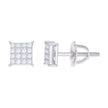925 Sterling Silver Womens 1.1ct Moissanite Square Fashion Stud Earrings