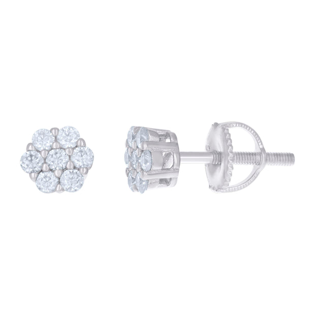 925 Sterling Silver Womens 0.31ct Moissanite Fashion Stud Earrings