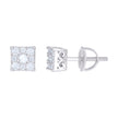 925 Sterling Silver Womens 0.33ct Moissanite Square Stud Earrings 