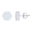 925 Sterling Silver Womens 0.76ct Moissanite Octagon Stud Earrings 