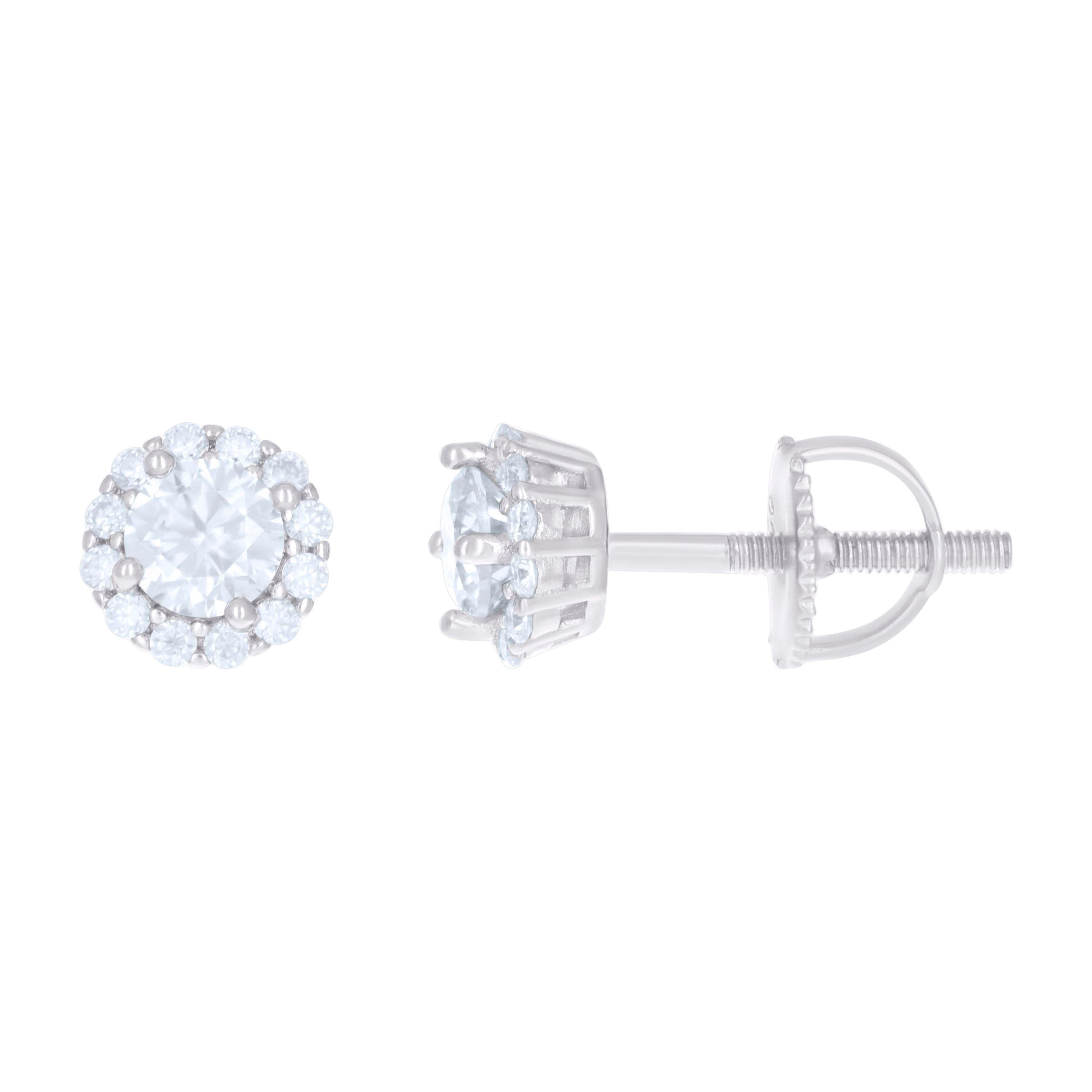925 Sterling Silver Womens 1.37ct Moissanite Fashion Stud Earrings