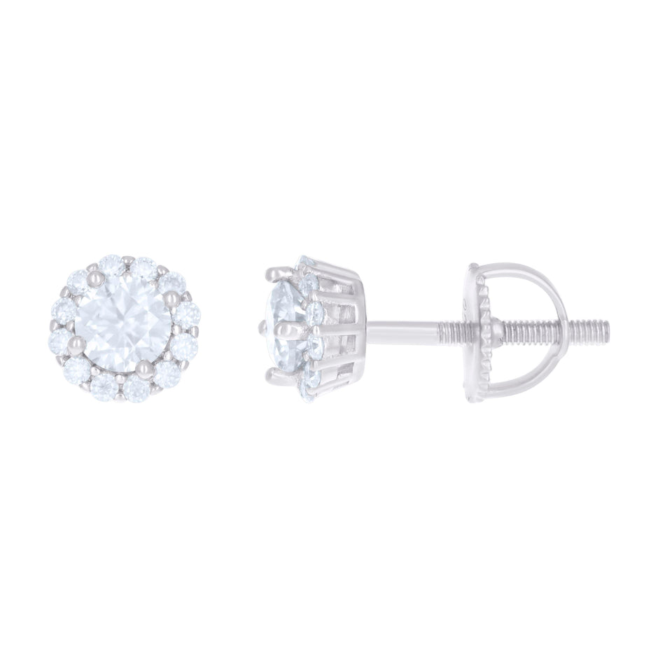 925 Sterling Silver Womens 1.37ct Moissanite Fashion Stud Earrings