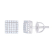 925 Sterling Silver Womens 0.22ct Moissanite Square Stud Earrings 