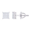 925 Sterling Silver Womens 0.13ct Moissanite Square Fashion Stud Earrings