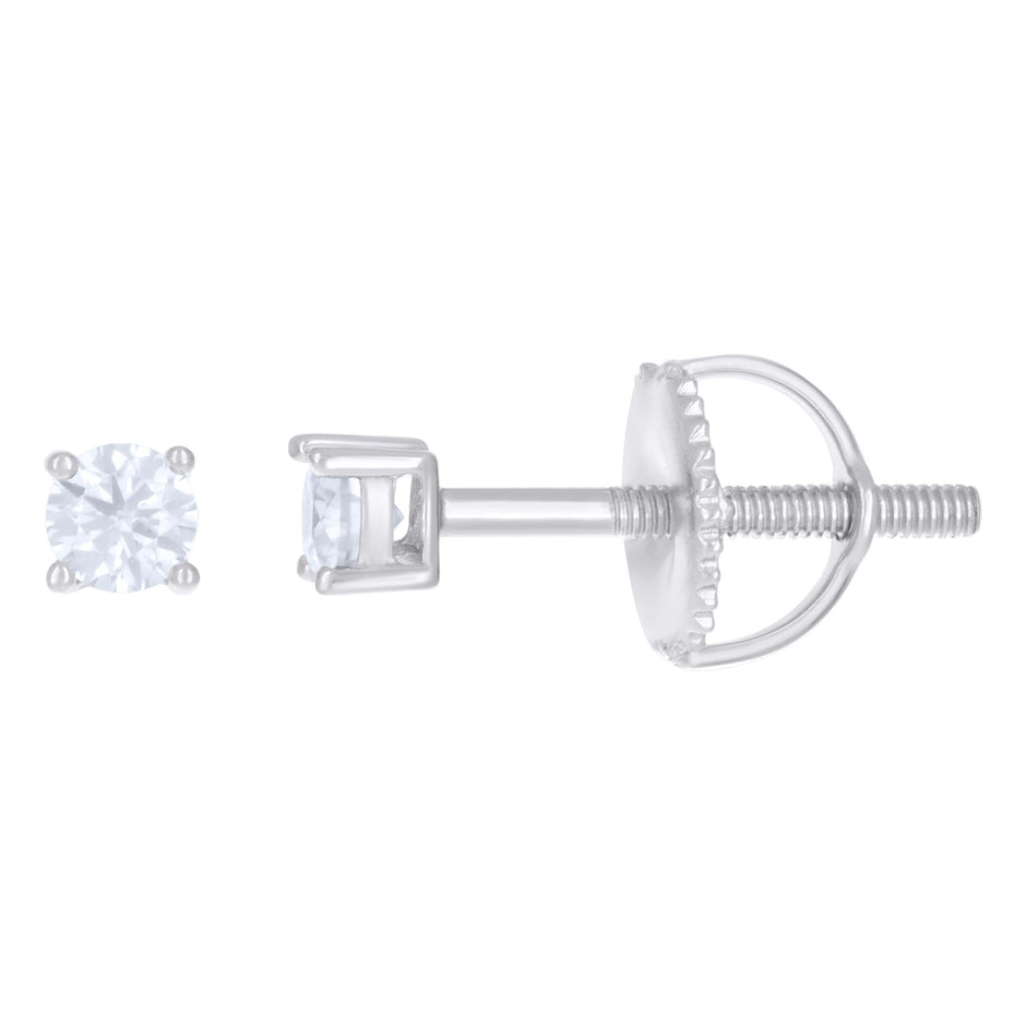 925 Sterling Silver Womens 0.20ct Moissanite 3mm Stud Earrings Screw Back