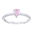 925 Sterling Silver Womens Pink White Pear Round Cubic-Zirconia Engagement Ring Size 8 - SLV-126877
