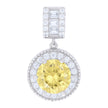 925 Sterling Silver Womens Yellow White Baguette Round Cubic-Zirconia Fashion Charm Pendant 