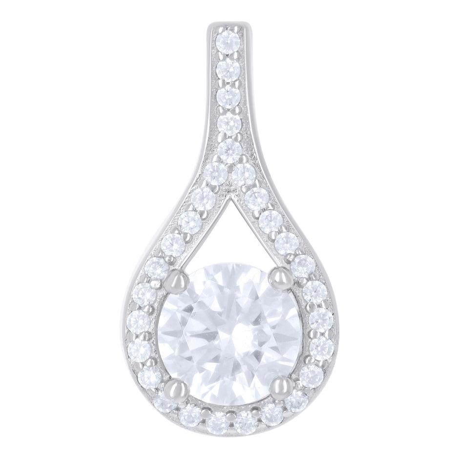 925 Sterling Silver Womens Cubic-Zirconia Fashion Charm Pendant 