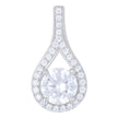 925 Sterling Silver Womens Cubic-Zirconia Fashion Charm Pendant 