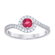 925 Sterling Silver Womens Red White Cubic-Zirconia Fashion Ring Size 9 - SLV-127032