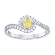 925 Sterling Silver Womens Yellow White Cubic-Zirconia Fashion Ring Size 9 - SLV-127037