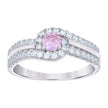 925 Sterling Silver Womens Pink White Cubic-Zirconia Fashion Ring Size 8