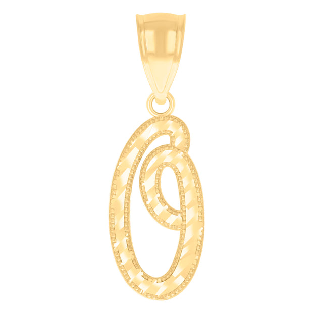 14Kt Gold Initial Pendent O